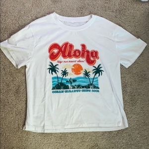 White Aloha Keep Our Oceans Clean Graphic Tee